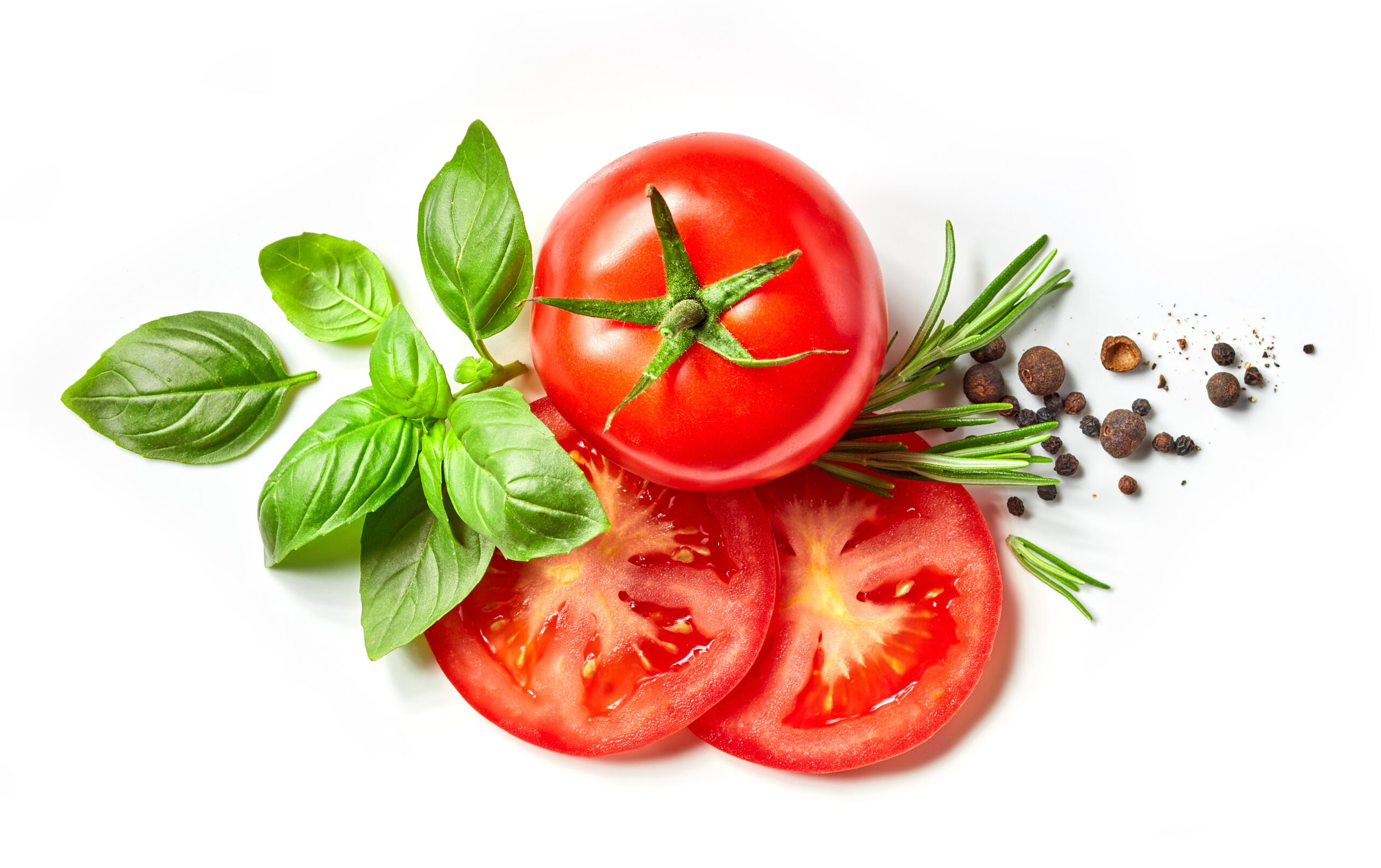 Fresh red tomato slices